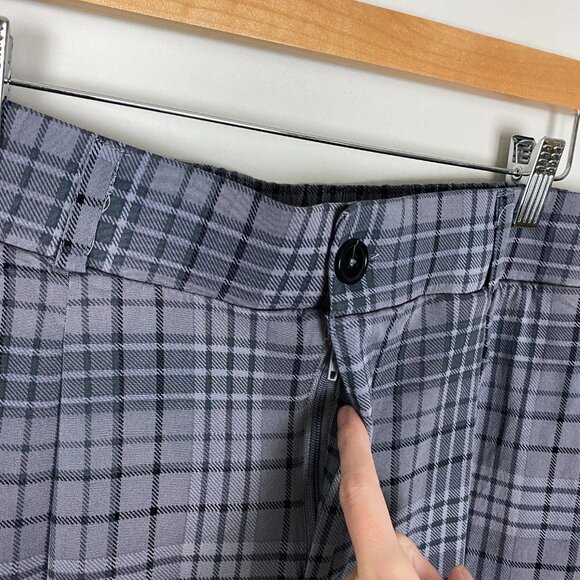 Torrid Plaid Challis Pants Pull On Elastic Waist Grey Tapered Womens 14 - Picture 4 of 7